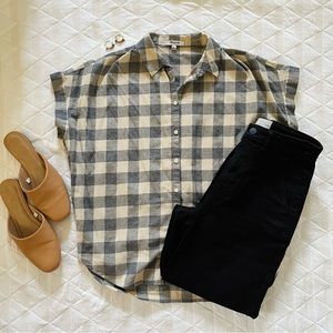 Madewell Short Sleeve Plaid Shirt